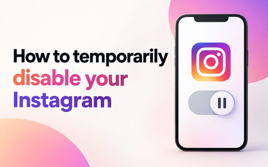 Instagram app icon on a phone with a temporary pause symbol